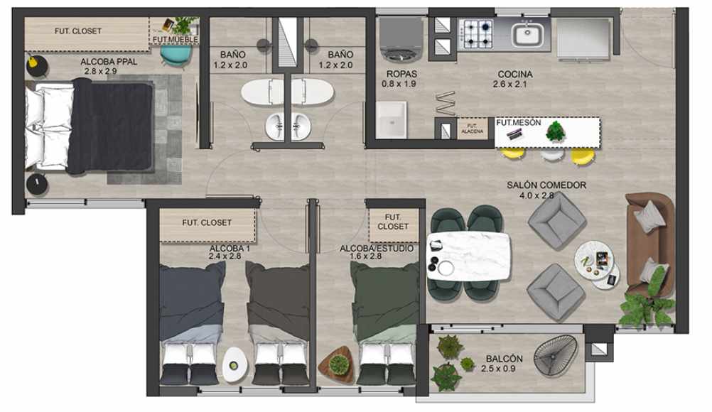 apartamentos selva T2 2-57m2 